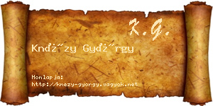 Knézy György névjegykártya